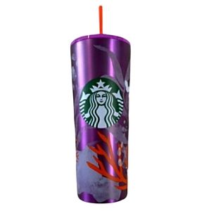 Starbucks Purple Coral Reef Stainless Steel Tumbler Cup NEW Venti 24 oz